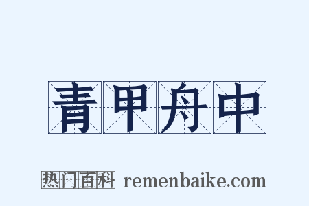 青甲舟中是什么意思的图片